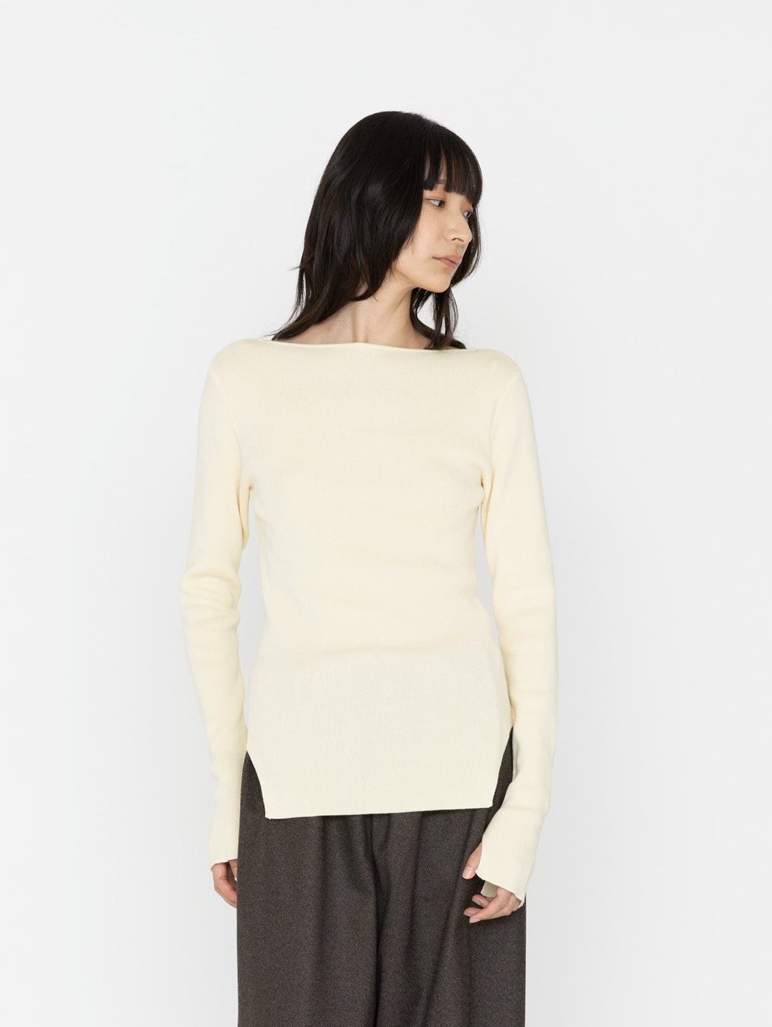 enrica | コットンリブプレーティングニット KNIT276