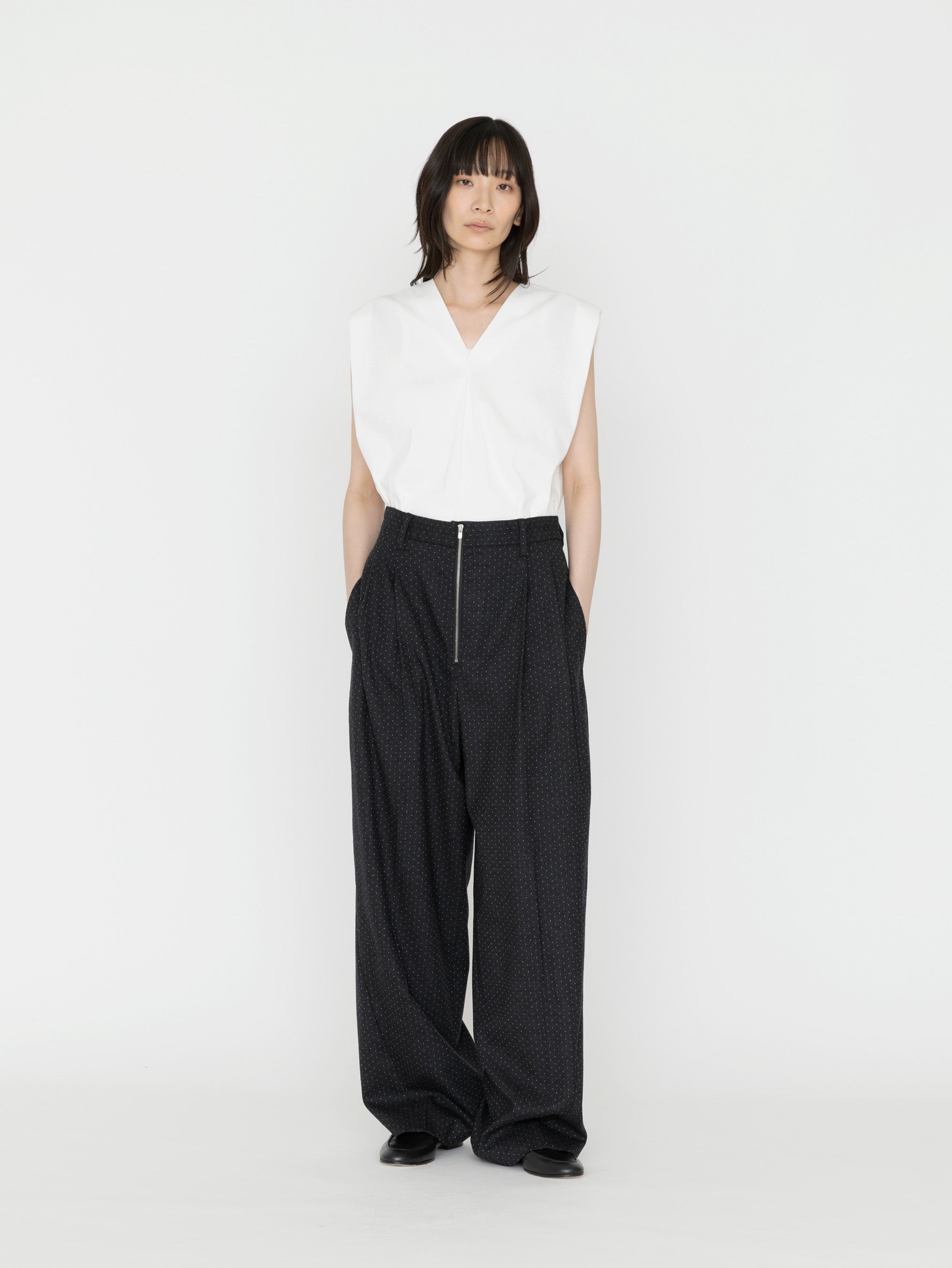 TanC TOKYO | ZIP FRONT DOT SLACKS TC26B-018