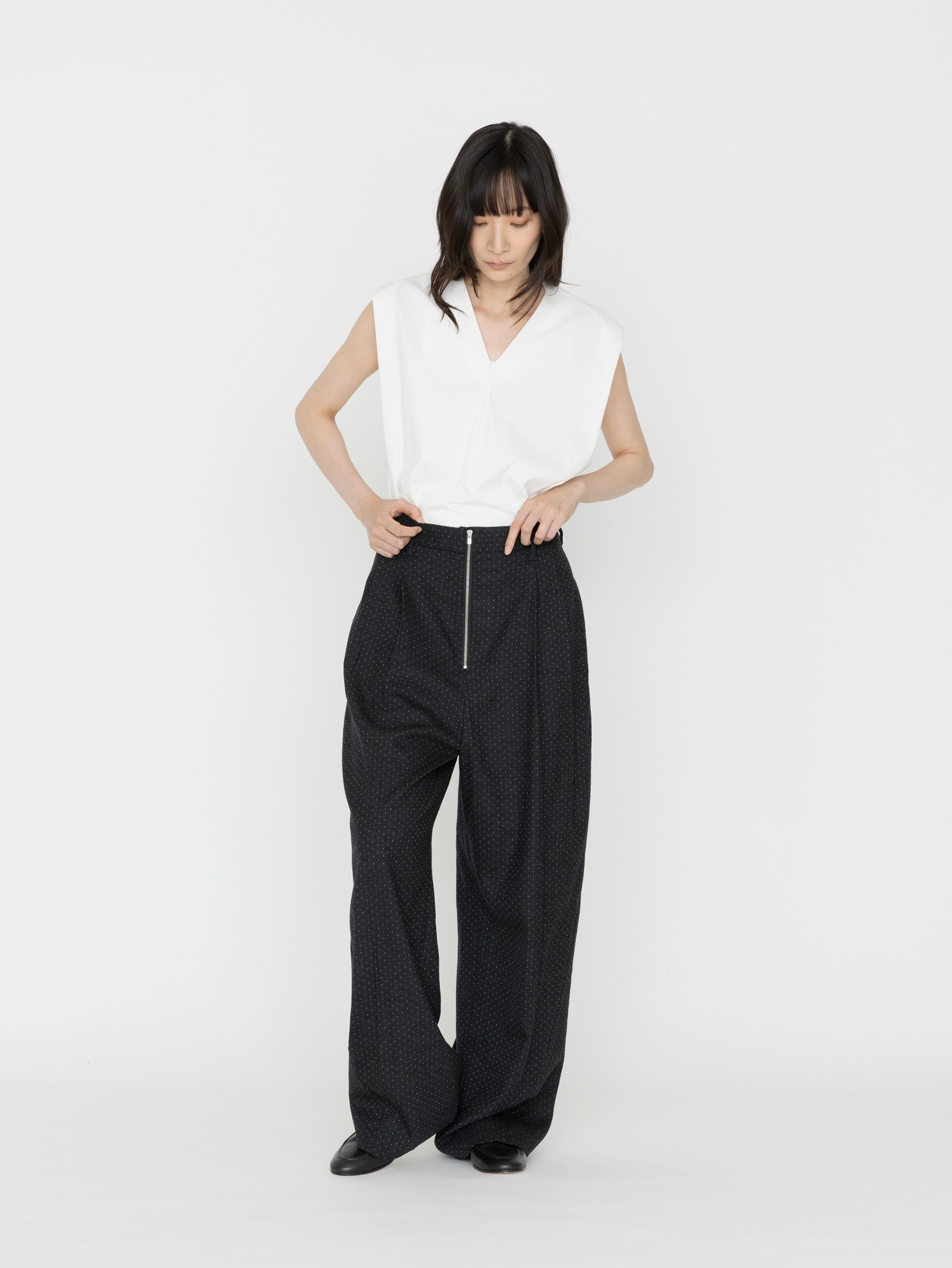TanC TOKYO | ZIP FRONT DOT SLACKS TC26B-018