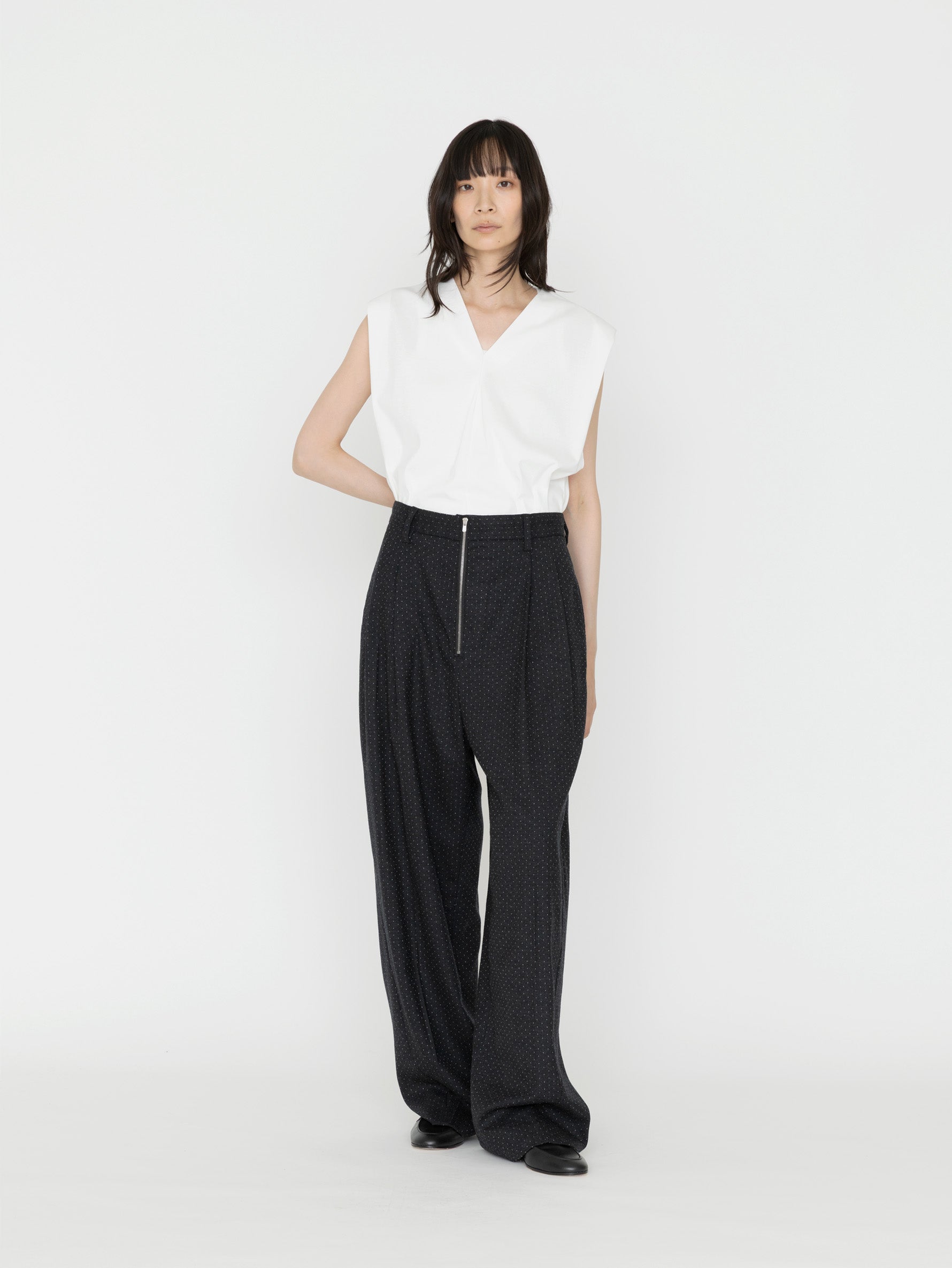 TanC TOKYO | ZIP FRONT DOT SLACKS TC26B-018