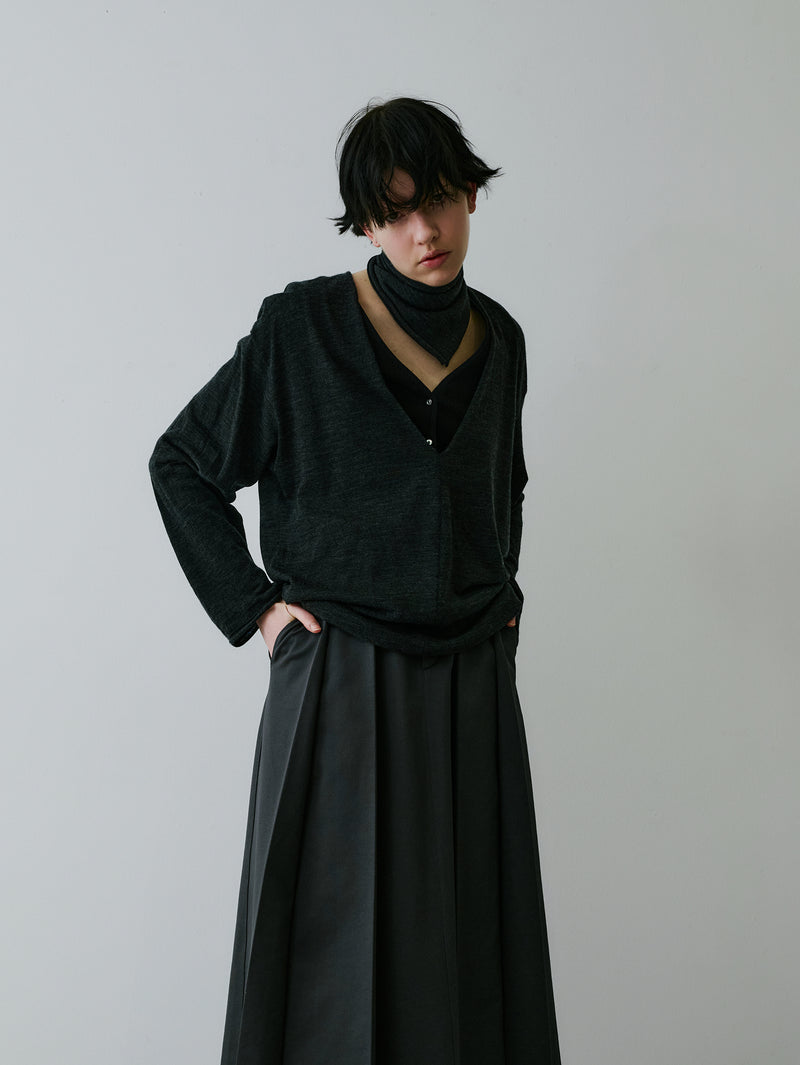 GGG | Deep V Neck Long Sleeve Pull Over with Stole 02-01-1757