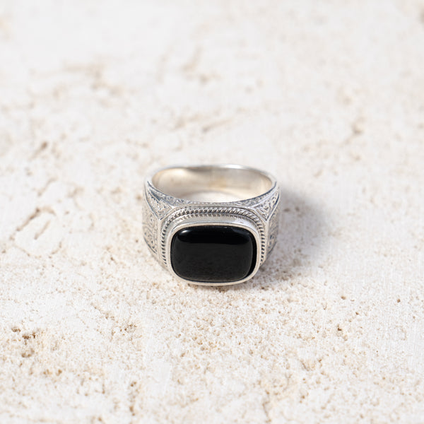 GEROCHRISTO | Classic Ring Silver 925 with Black Onyx – H+HELIOTROPE