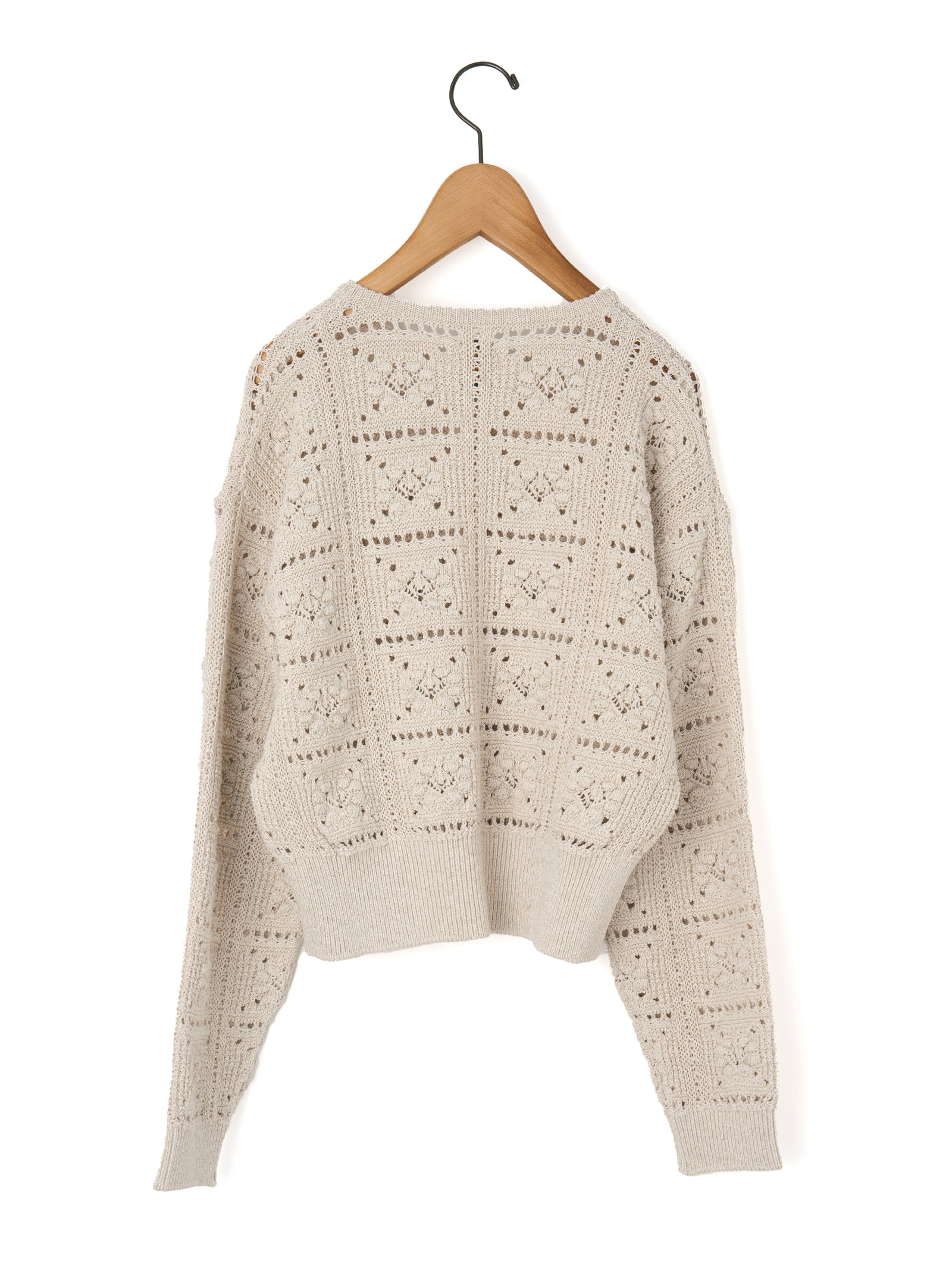 BATONER | グラッシー レース クルーネック カーディガン – H+