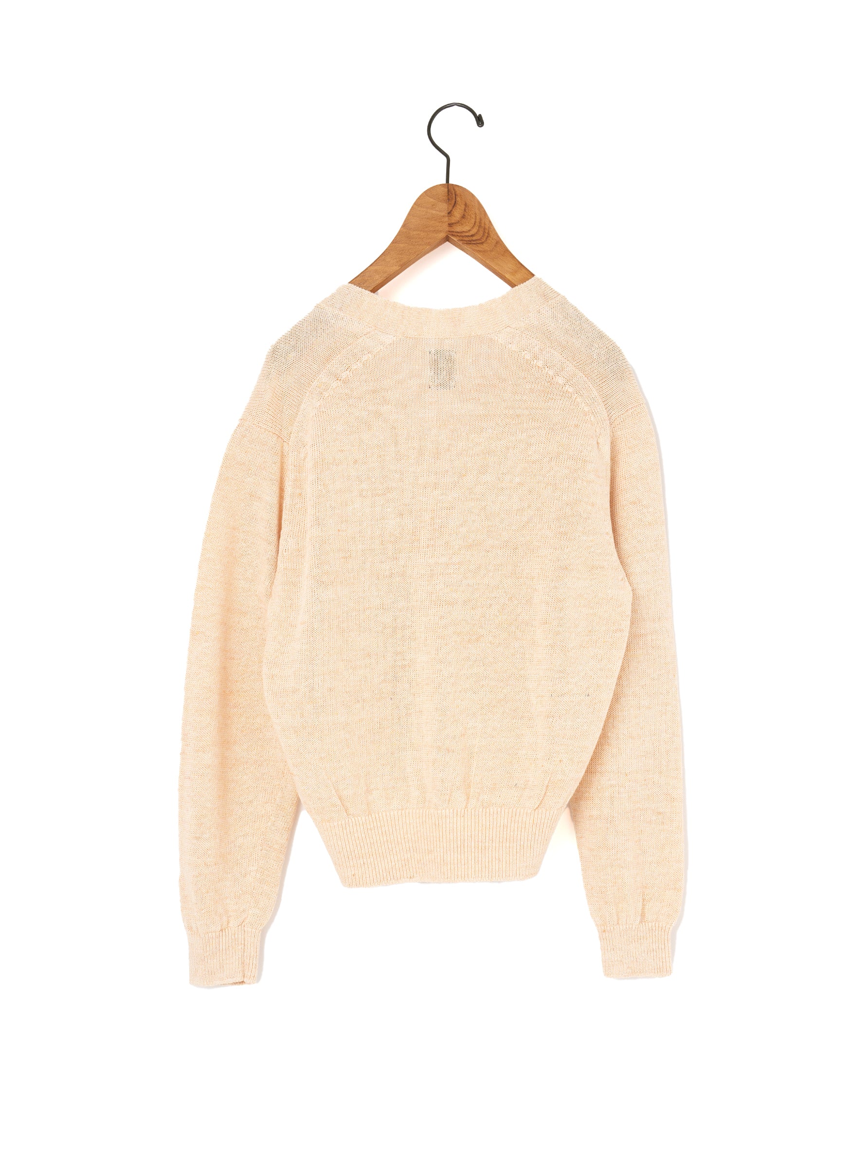 BATONER | WASHED HIGH COUNT LINEN V NECK CARDIGANBN-25SL-021