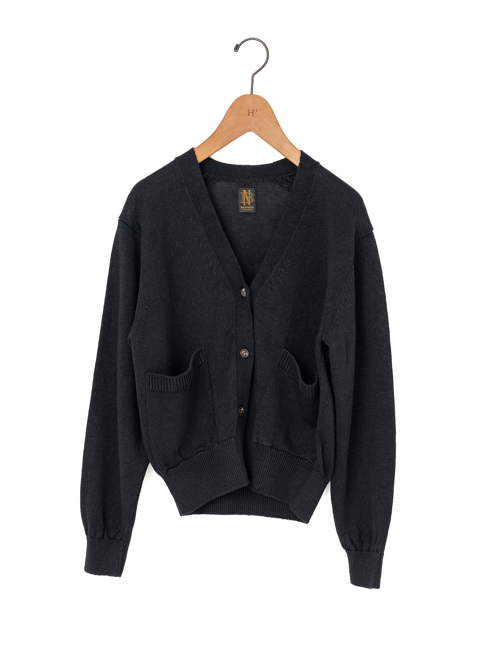 BATONER リネンカーディガン BATONER | ウォッシュド ハイカウント リネン Vネック カーディガン