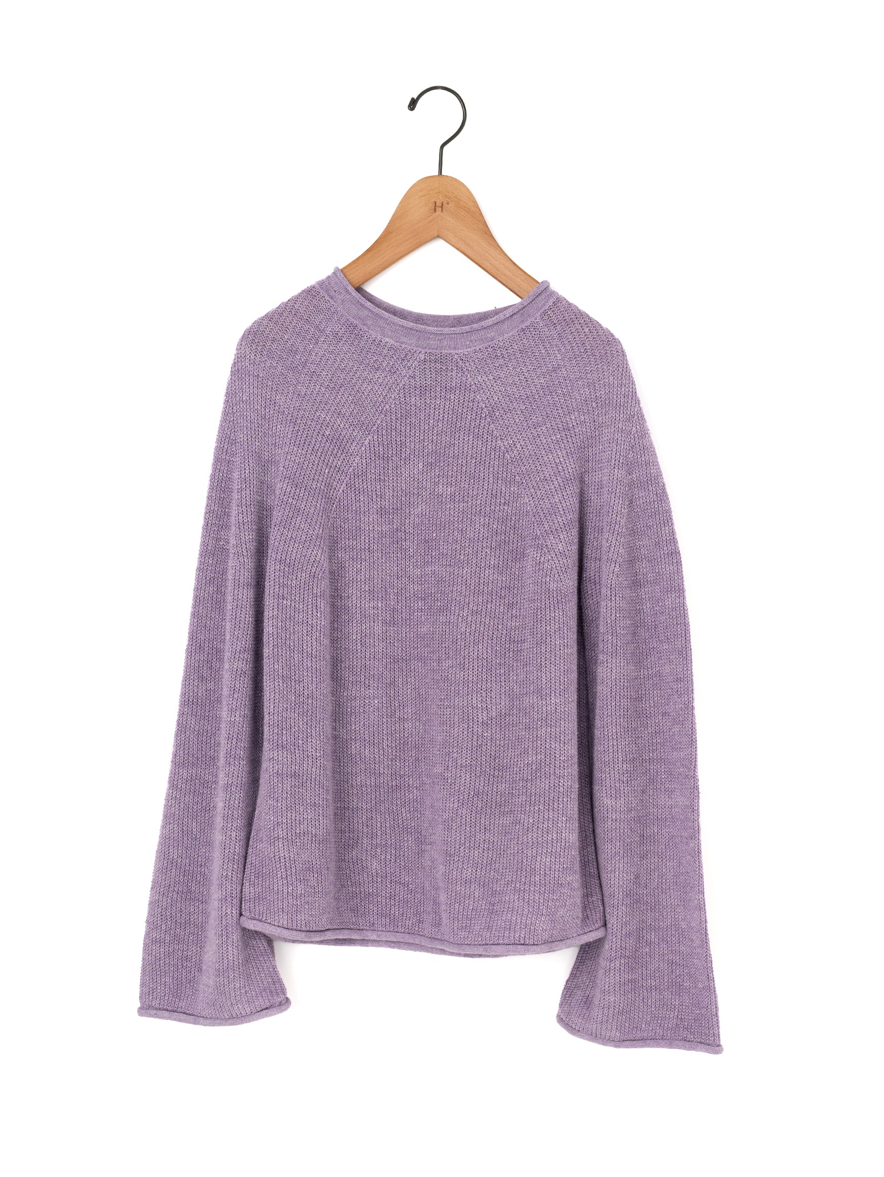 BATONER | WASHED HIGH COUNT LINEN SIGNATURE ROLL NECK BN-25SL-024