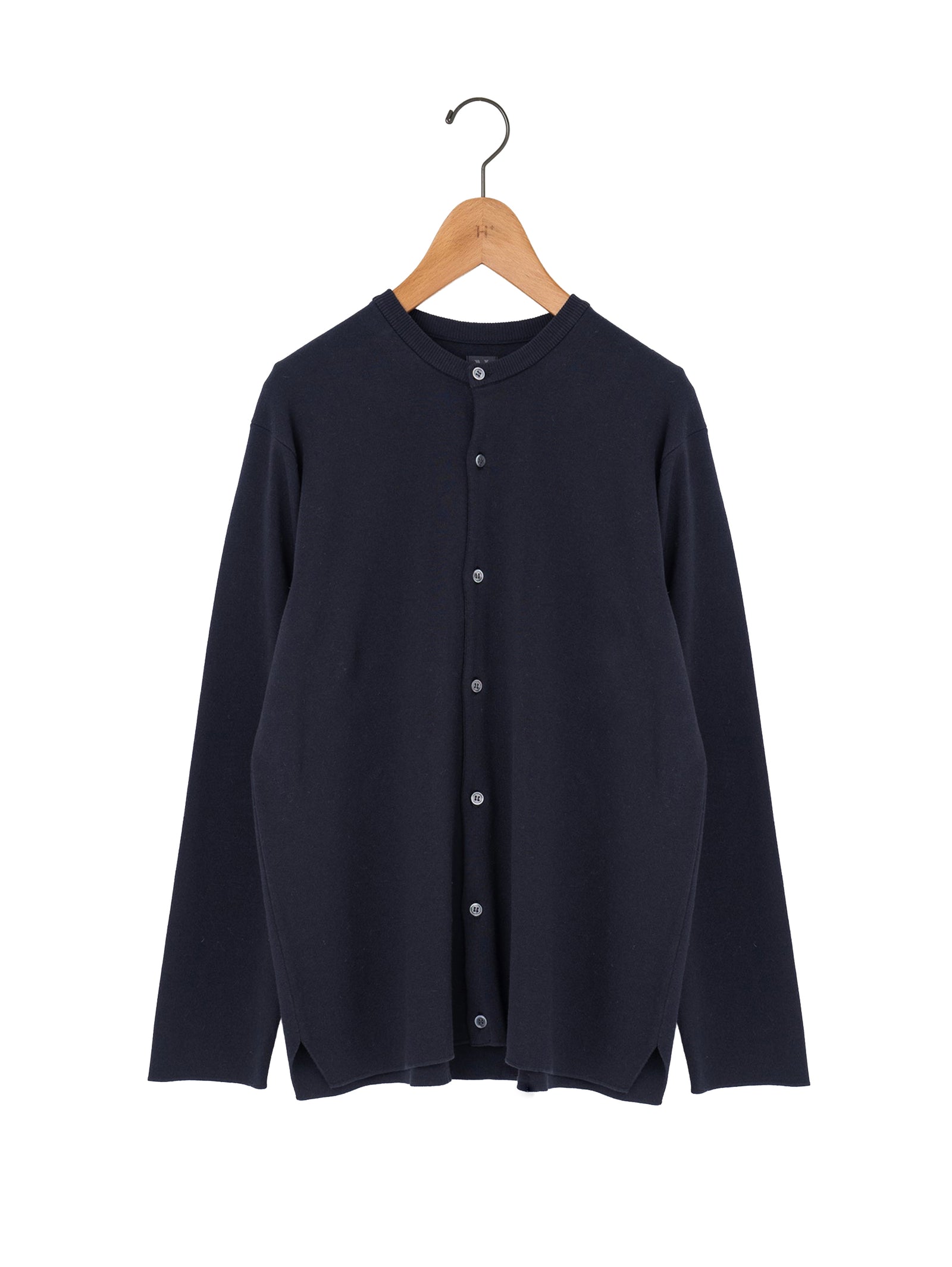 BATONER ネイビー カーディガン 長袖 BATONER | 32G SMOOTH KNIT CREW NECK CARDIGANBN-SE-002 – H+HELIOTROPE