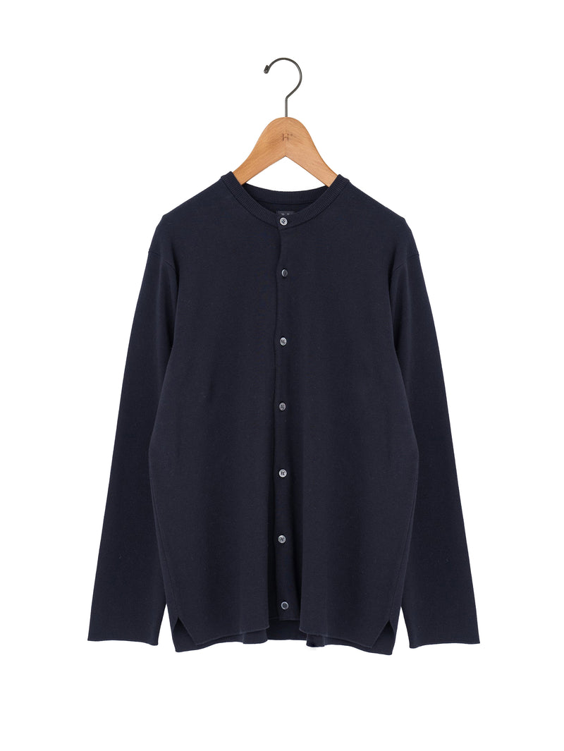 BATONER | 32G スムース ニット クルーネック カーディガン – H+HELIOTROPE