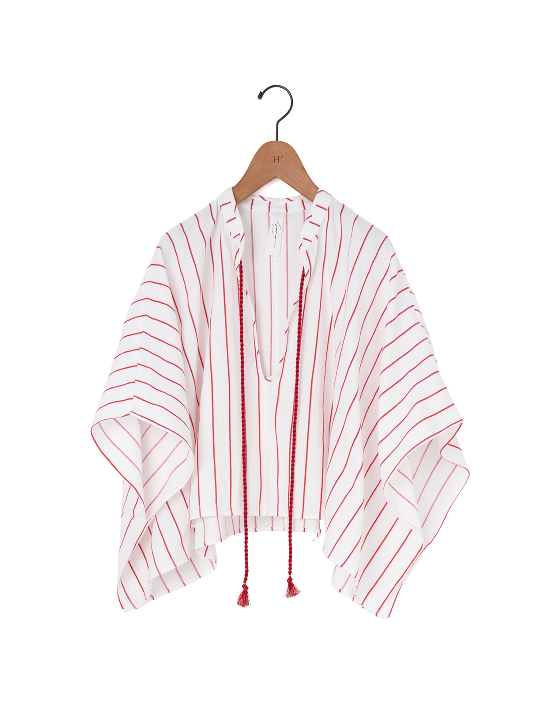 sana | tassel blouse (herringbone stripe)