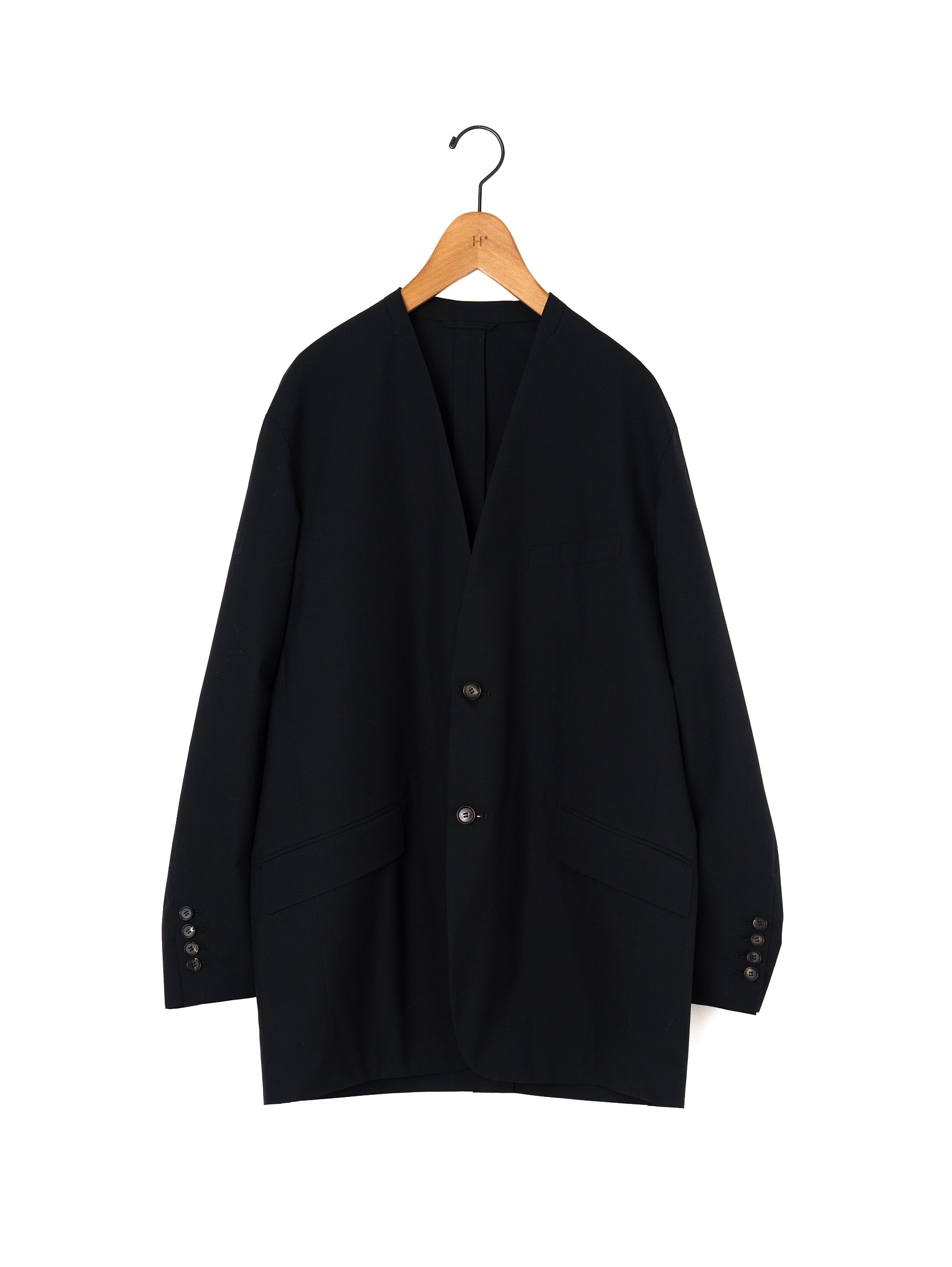 BOWTE | EXTRA FINE WORSTED TOROPICAL COLLARLESS TAILORD JACKET 261-06-0005