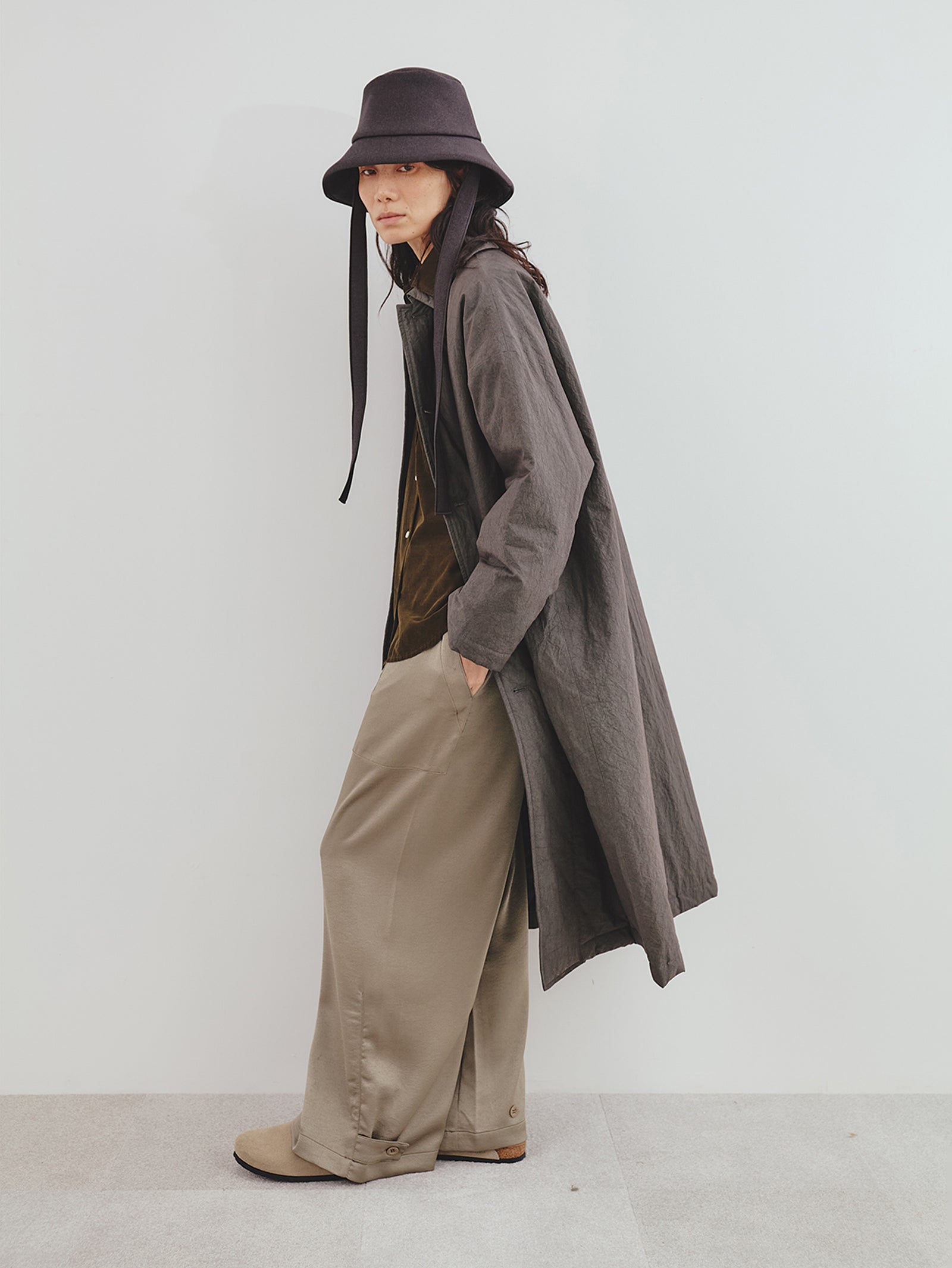 kagure | コットン中綿ステンカラーコート – H+HELIOTROPE