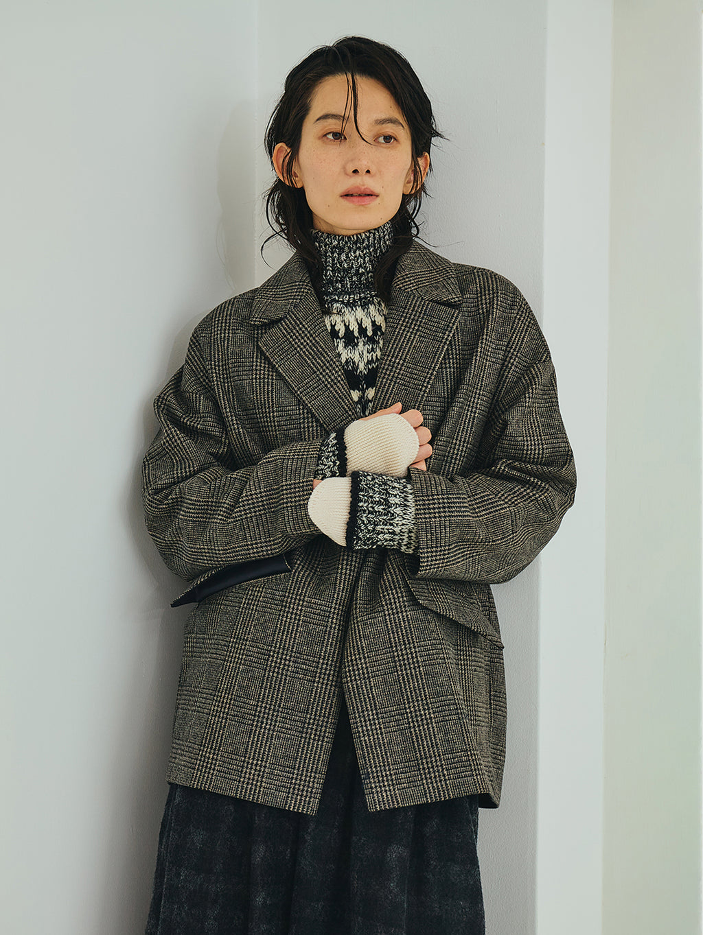 ticca チェックコート TICCA |チェックジャケコート/TBEA-521.グレーチェック – H+HELIOTROPE