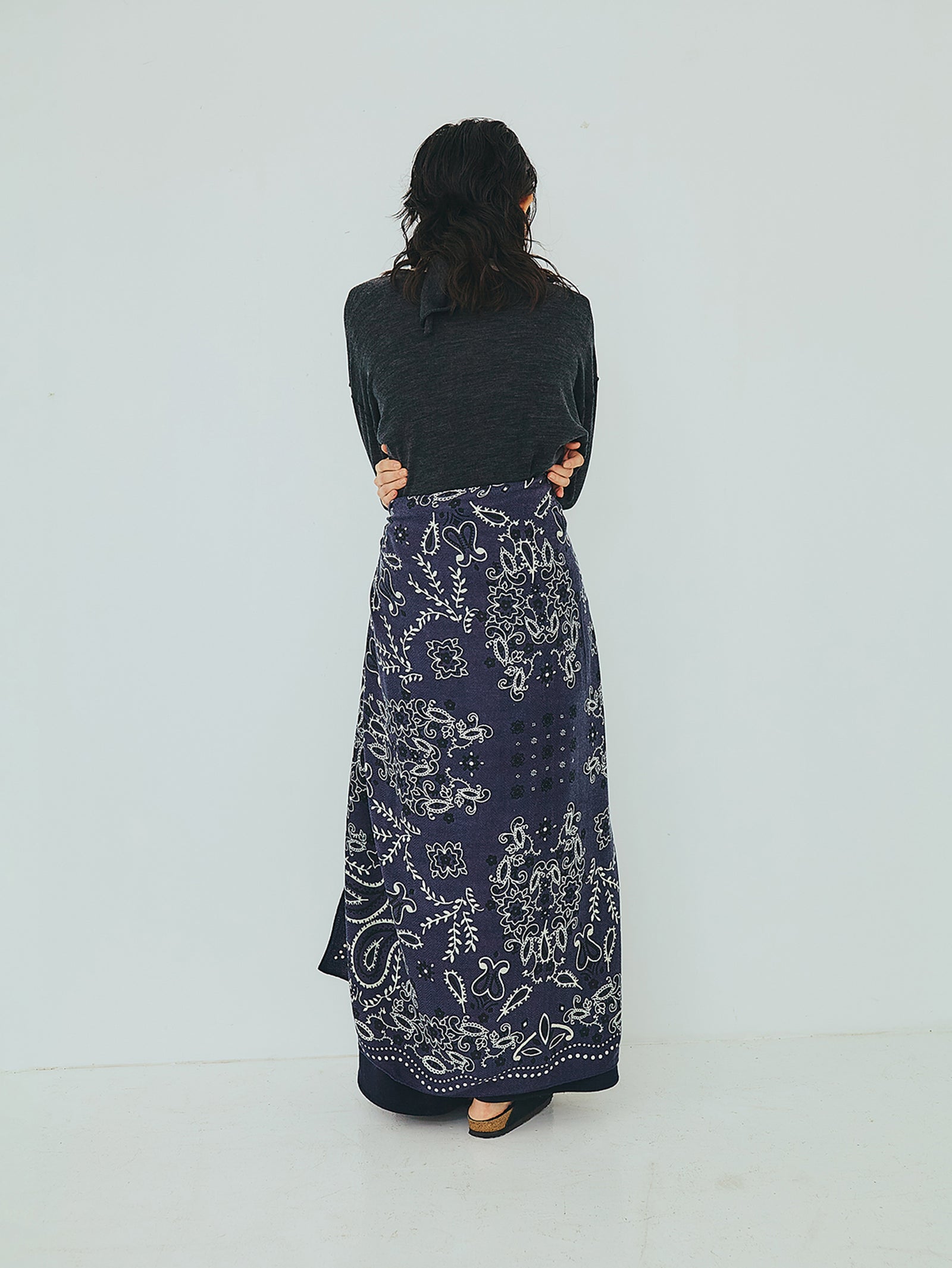 manipuri | 0143333019＜ウールシルクストールヘリンボーン織120