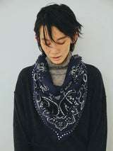 manipuri | 0143333019＜ウールシルクストールヘリンボーン織120＞カレイドバンダナ