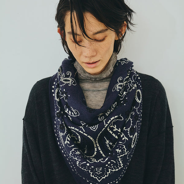 manipuri | 0143333019＜ウールシルクストールヘリンボーン織120