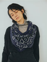 manipuri | 0143333019＜ウールシルクストールヘリンボーン織120＞カレイドバンダナ
