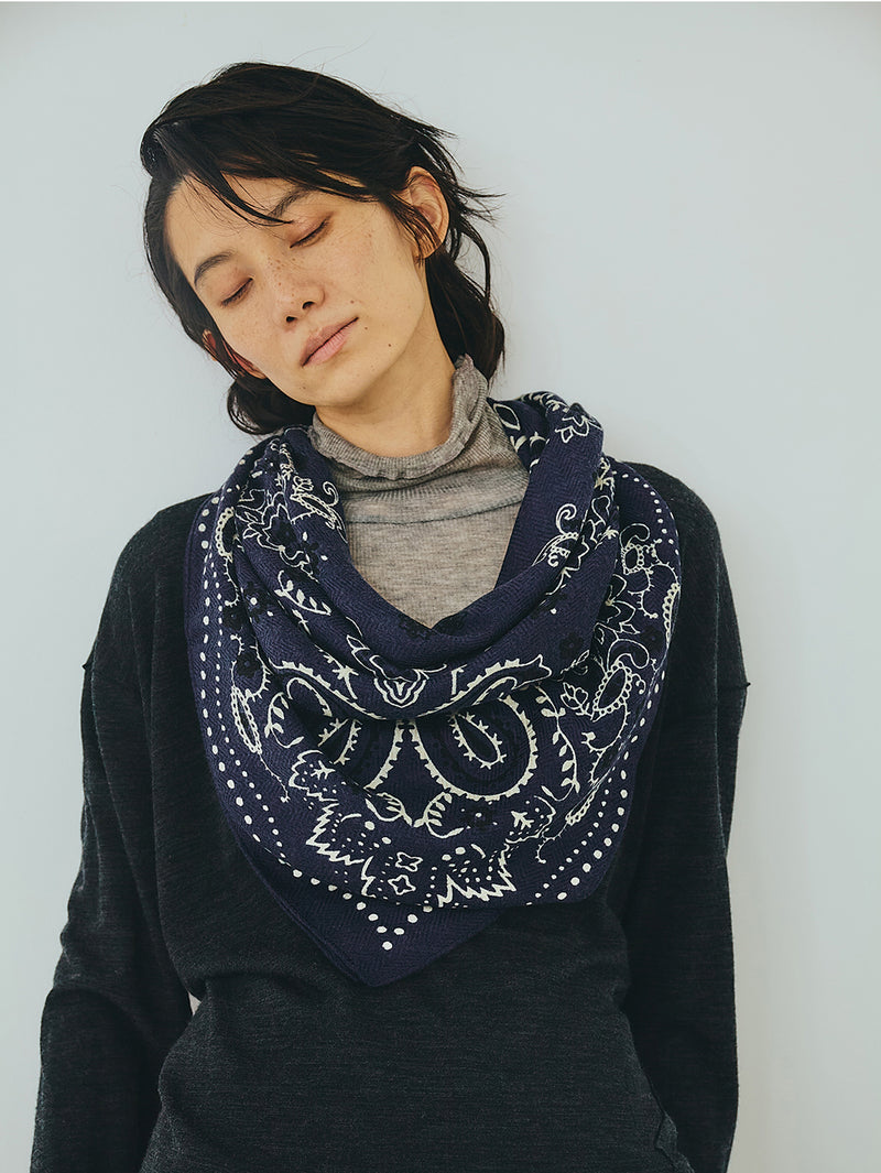 manipuri | 0143333019＜ウールシルクストールヘリンボーン織120