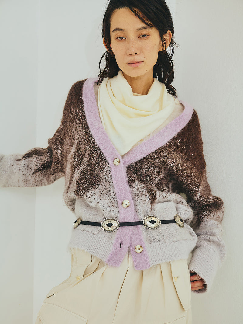 enrica | ジャカードウールモヘア起毛カーディガン