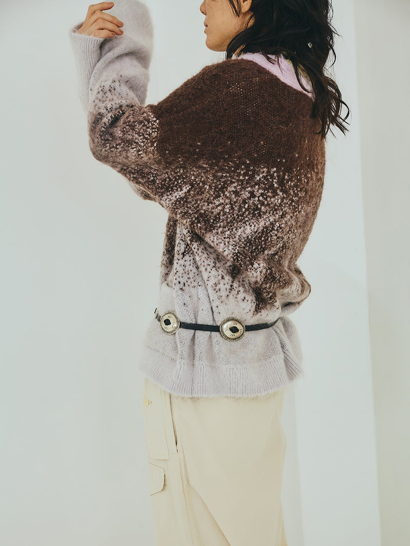 enrica | ジャカードウールモヘア起毛カーディガン