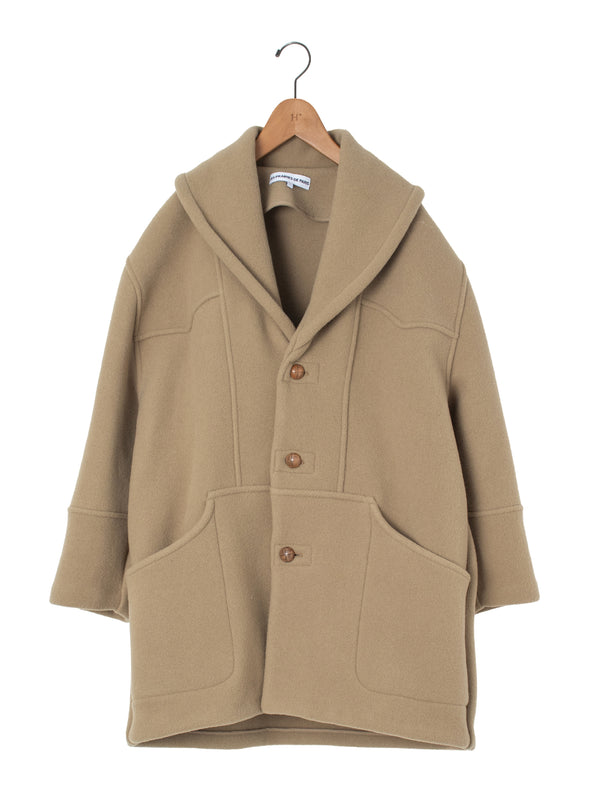 LES PRAIRIES DE PARIS | ドロップショルダーショールカラーウールコート