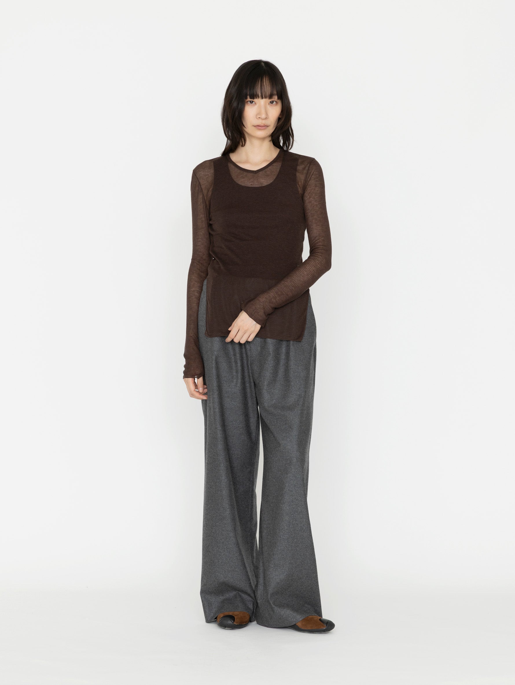 GGG | Side Slit V Neck Long Sleeve T 02-01-1963
