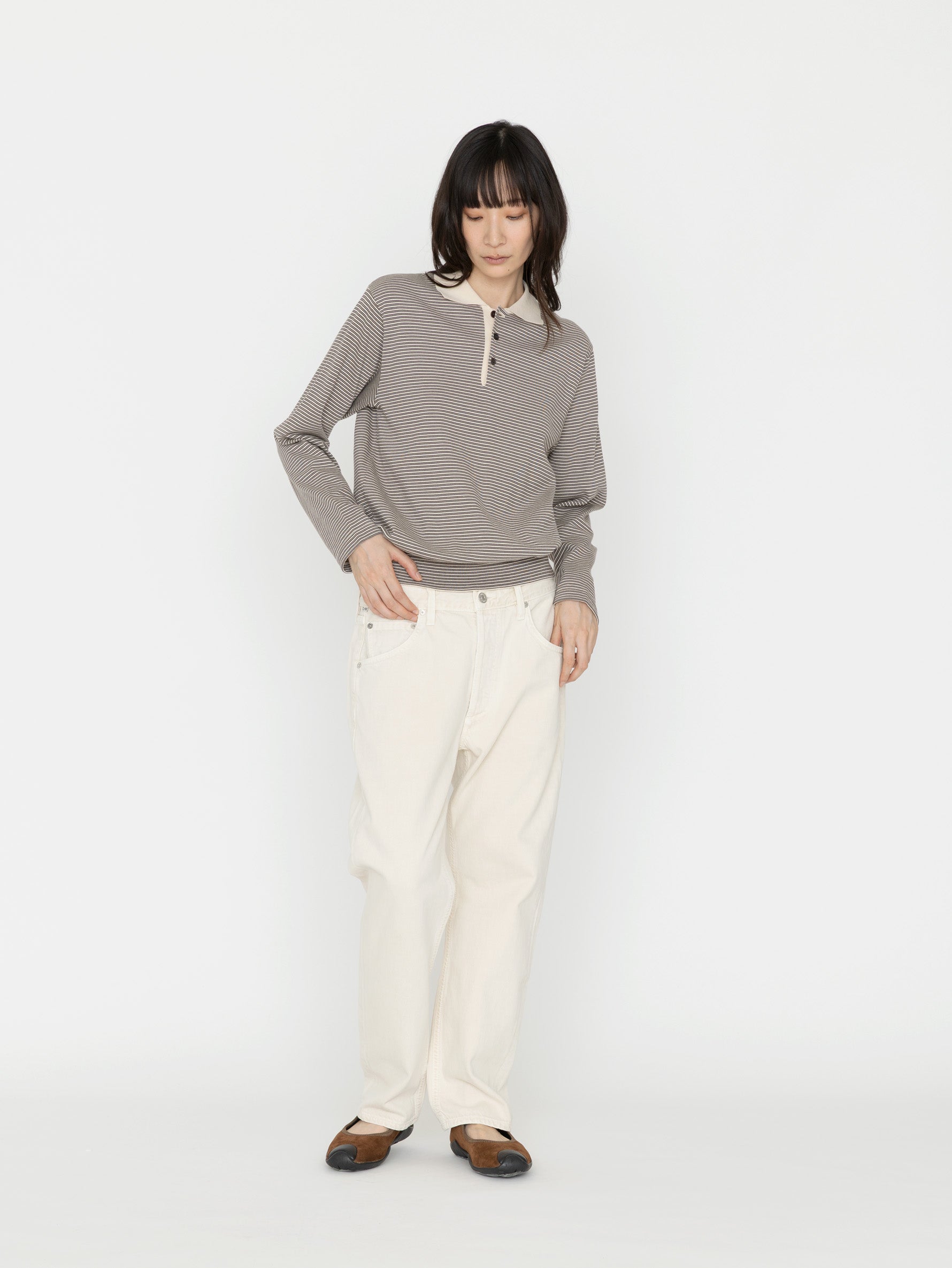 BATONER | BLOWSING POLO LONG SLEEVE T-SHIRT BN-26FL-004