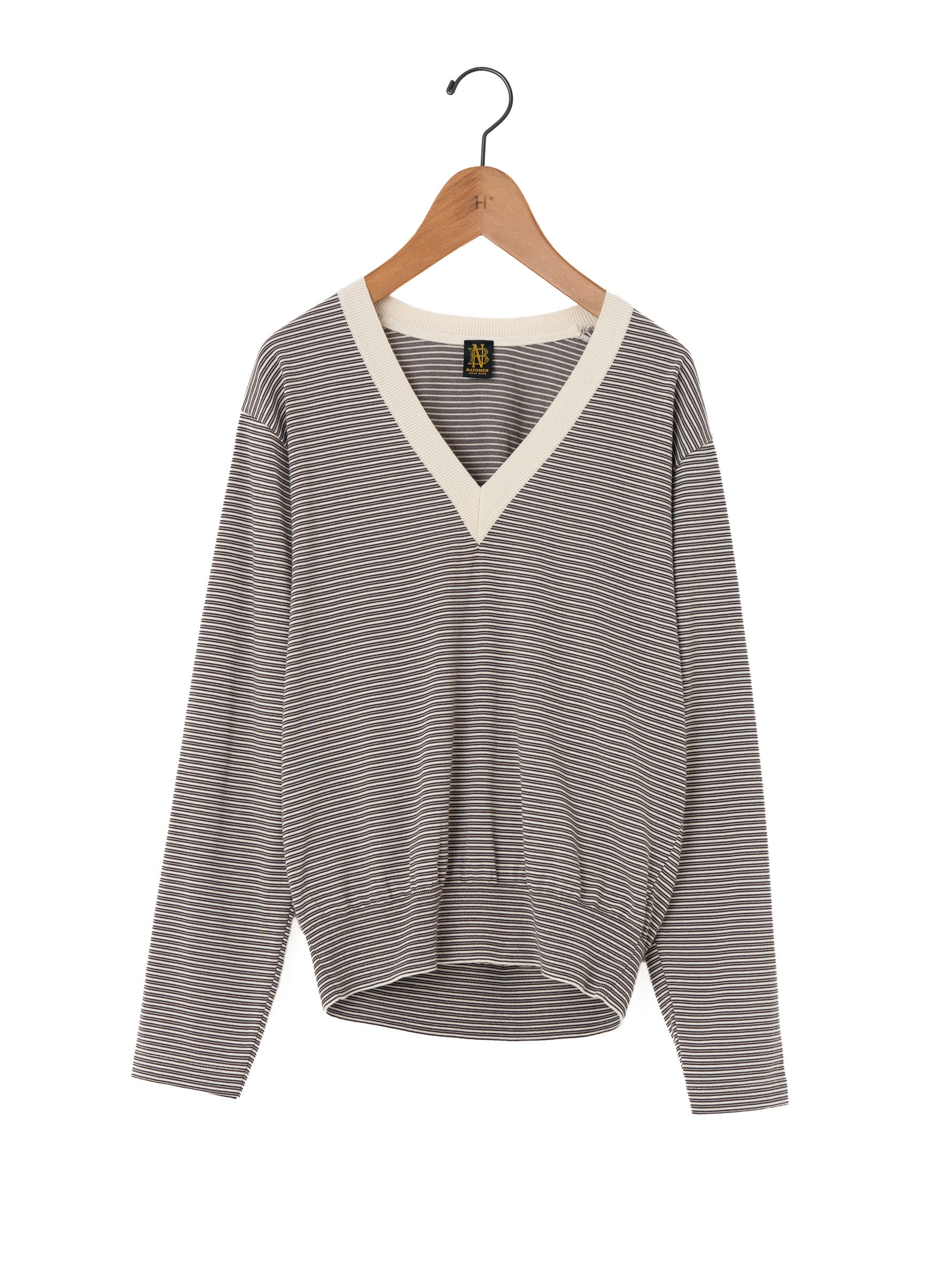 BATONER | BLOWSING V NECK LONG SLEEVE T-SHIRT BN-26FL-005