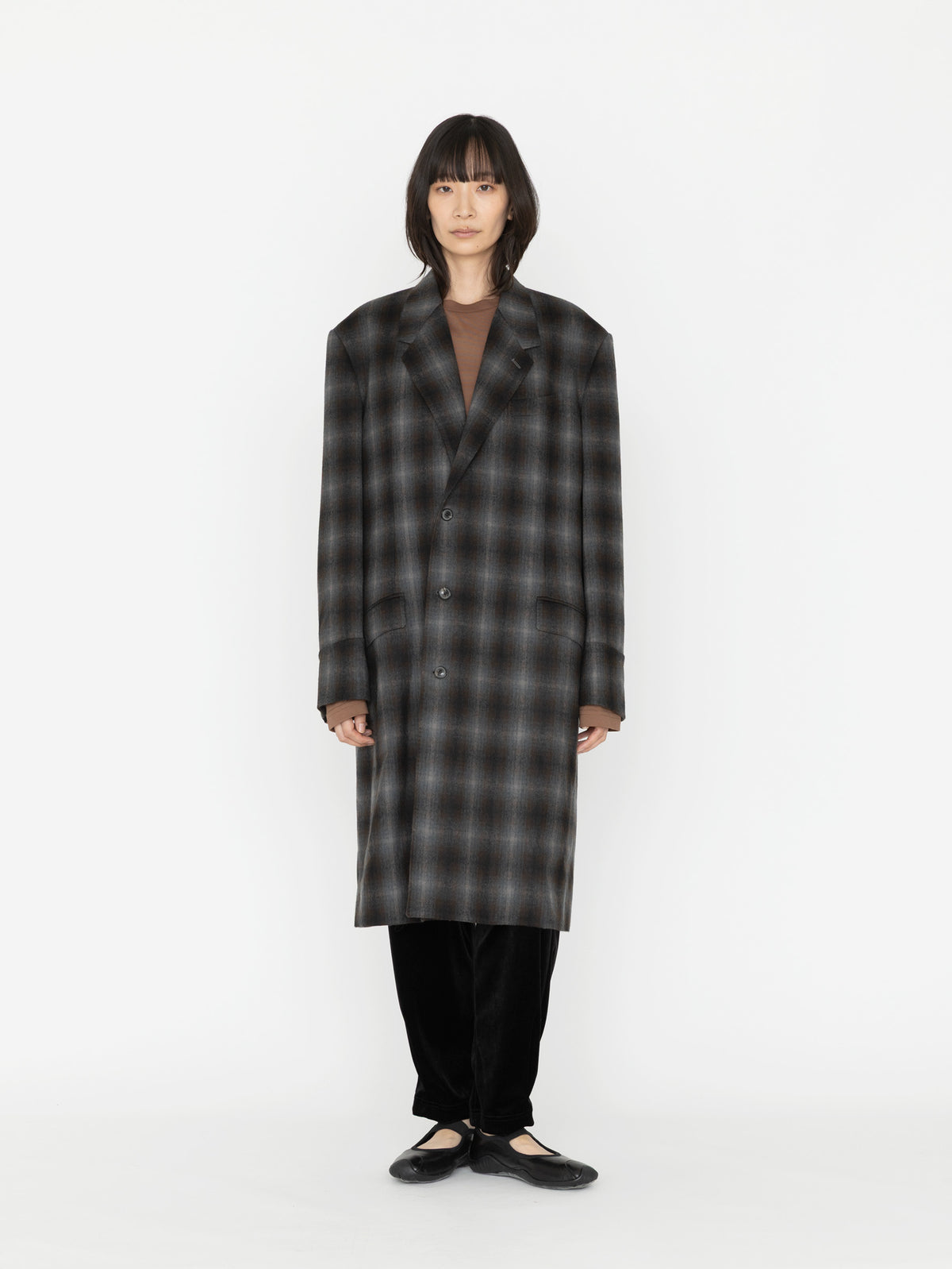 BOWTE | ITALIAN FABRIC OMBRE CHECK TAILORED COAT 262-07-0002