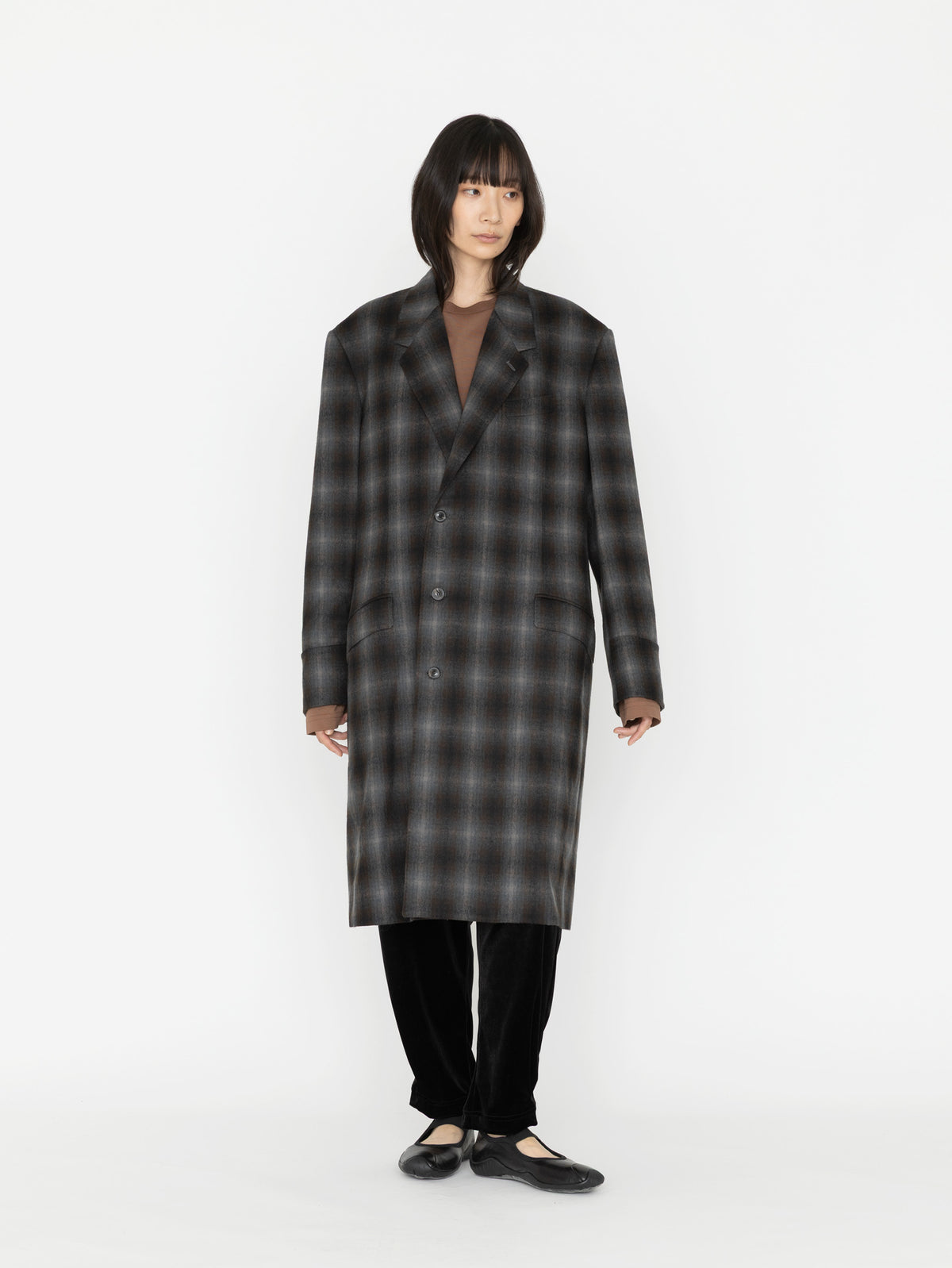 BOWTE | ITALIAN FABRIC OMBRE CHECK TAILORED COAT 262-07-0002