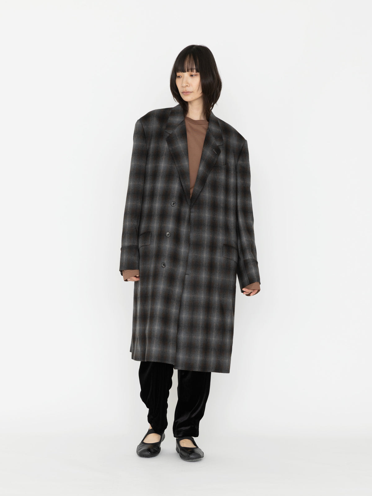 BOWTE | ITALIAN FABRIC OMBRE CHECK TAILORED COAT 262-07-0002