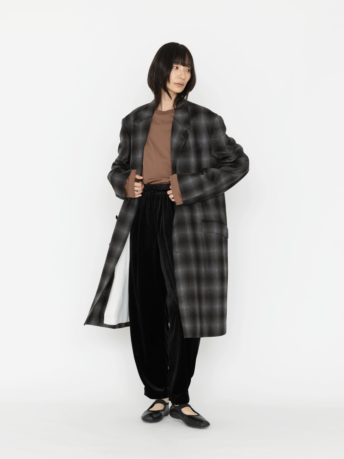 BOWTE | ITALIAN FABRIC OMBRE CHECK TAILORED COAT 262-07-0002