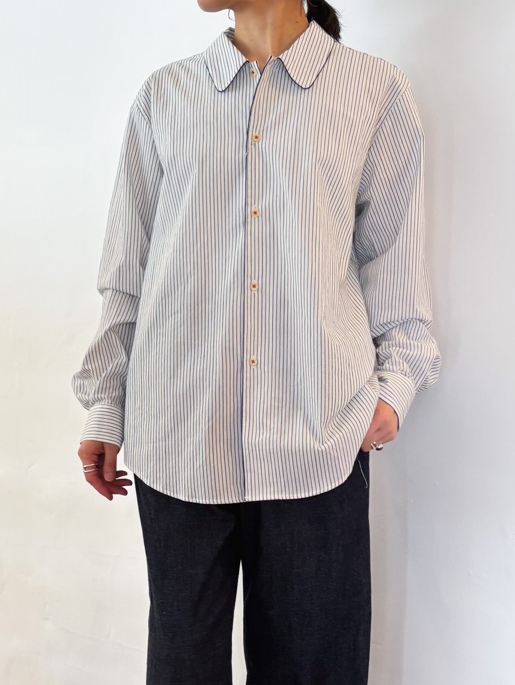 KURO | QUIET STRIPE PIPING SHIRT 964253