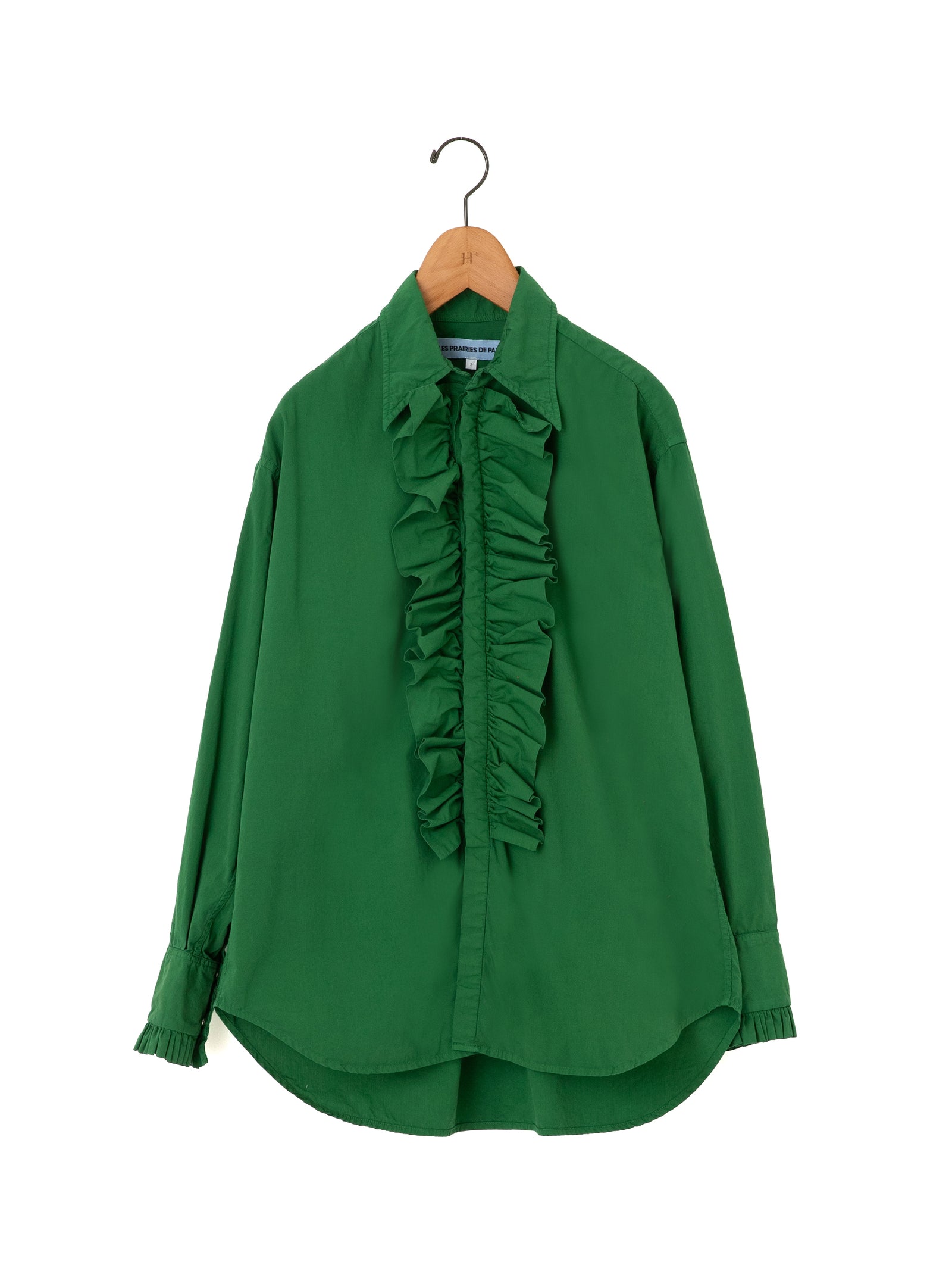 green＊♡ TRUMP フリルブラウス ブルー 羽織り LES PRAIRIES DE PARIS | フリルブラウス – H+HELIOTROPE