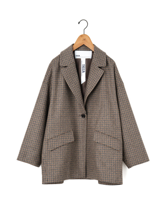 TICCA |チェックジャケコート/TBEA-521.ブラウンチェック