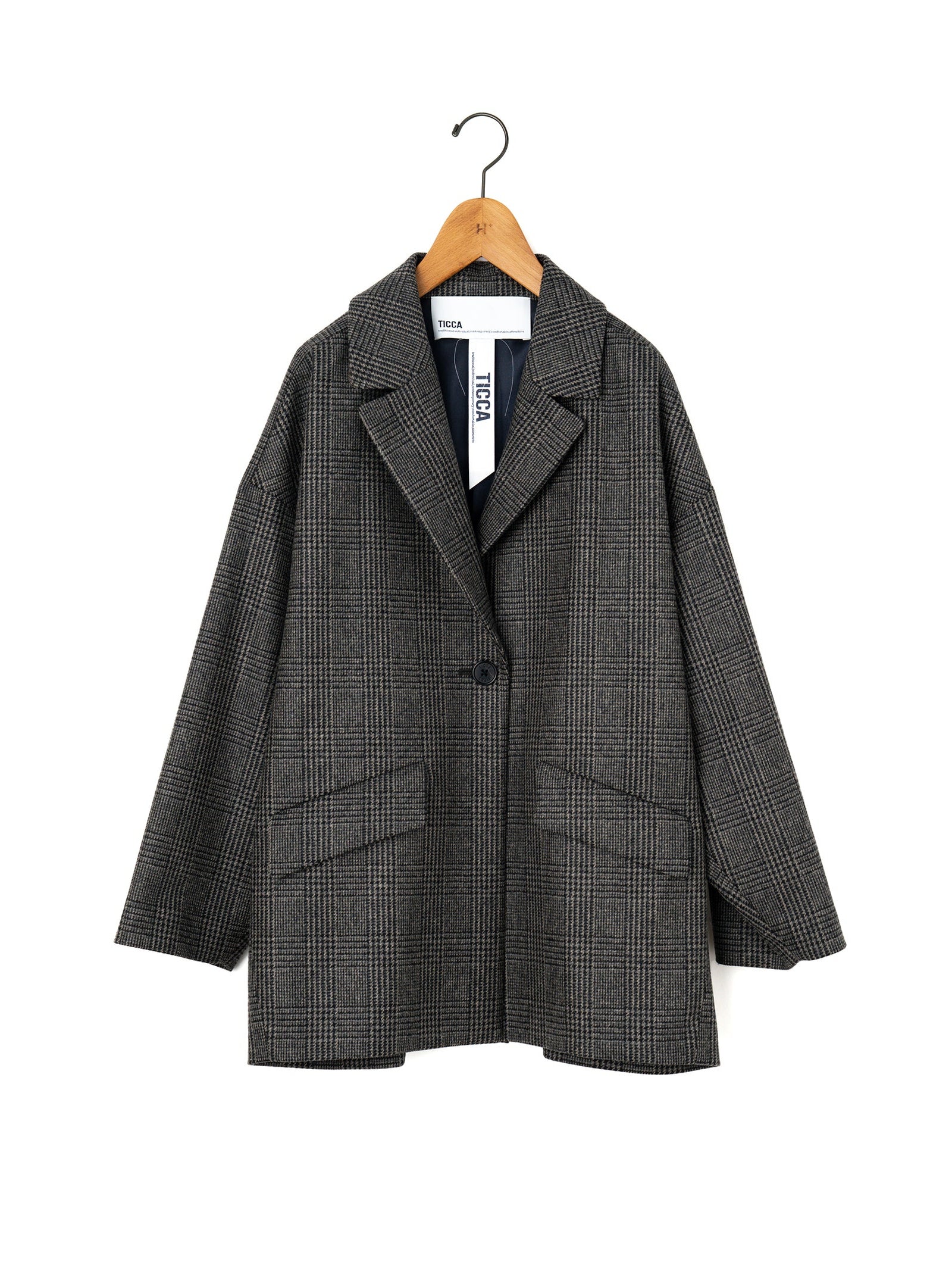TICCA |チェックジャケコート/TBEA-521.グレーチェック – H+HELIOTROPE