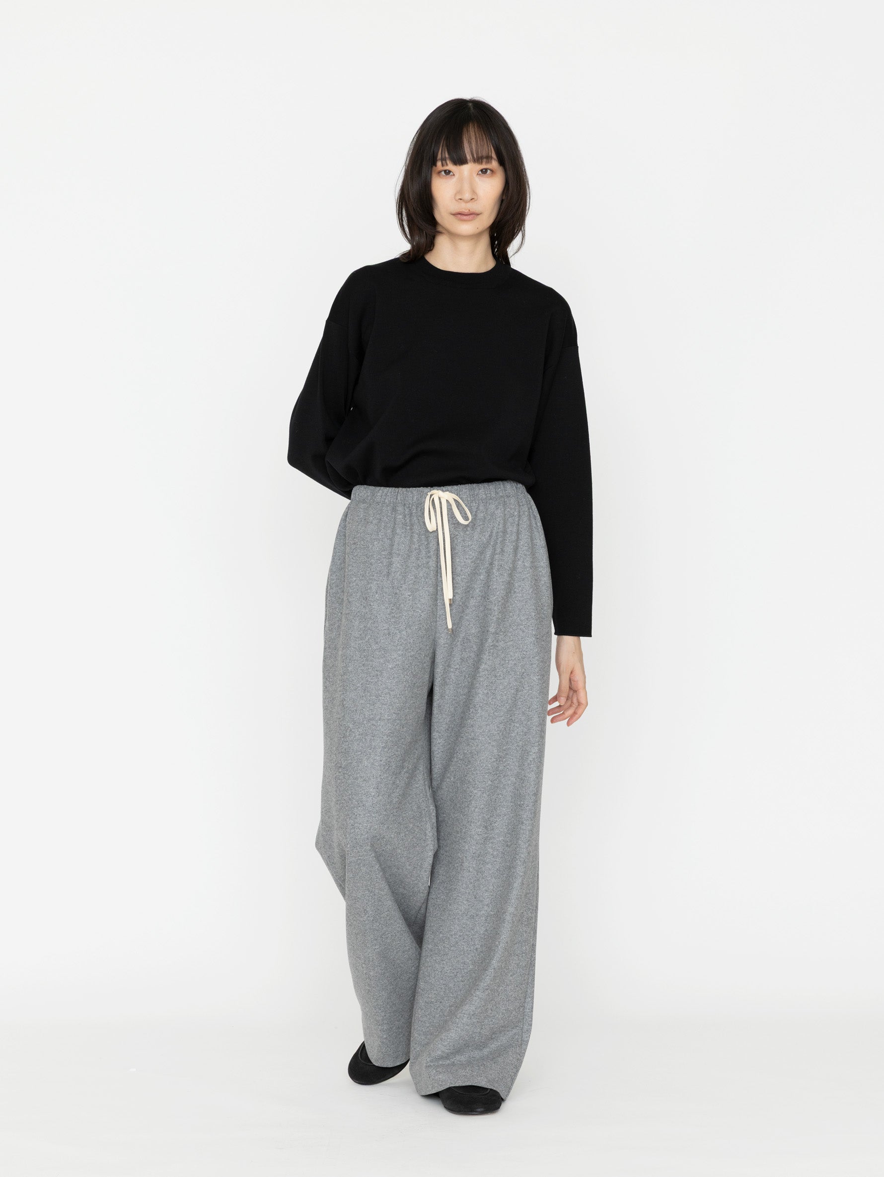 GGG | Super 160's Wool Flannel Jersey Drawstring Easy Pants 02-01-1982