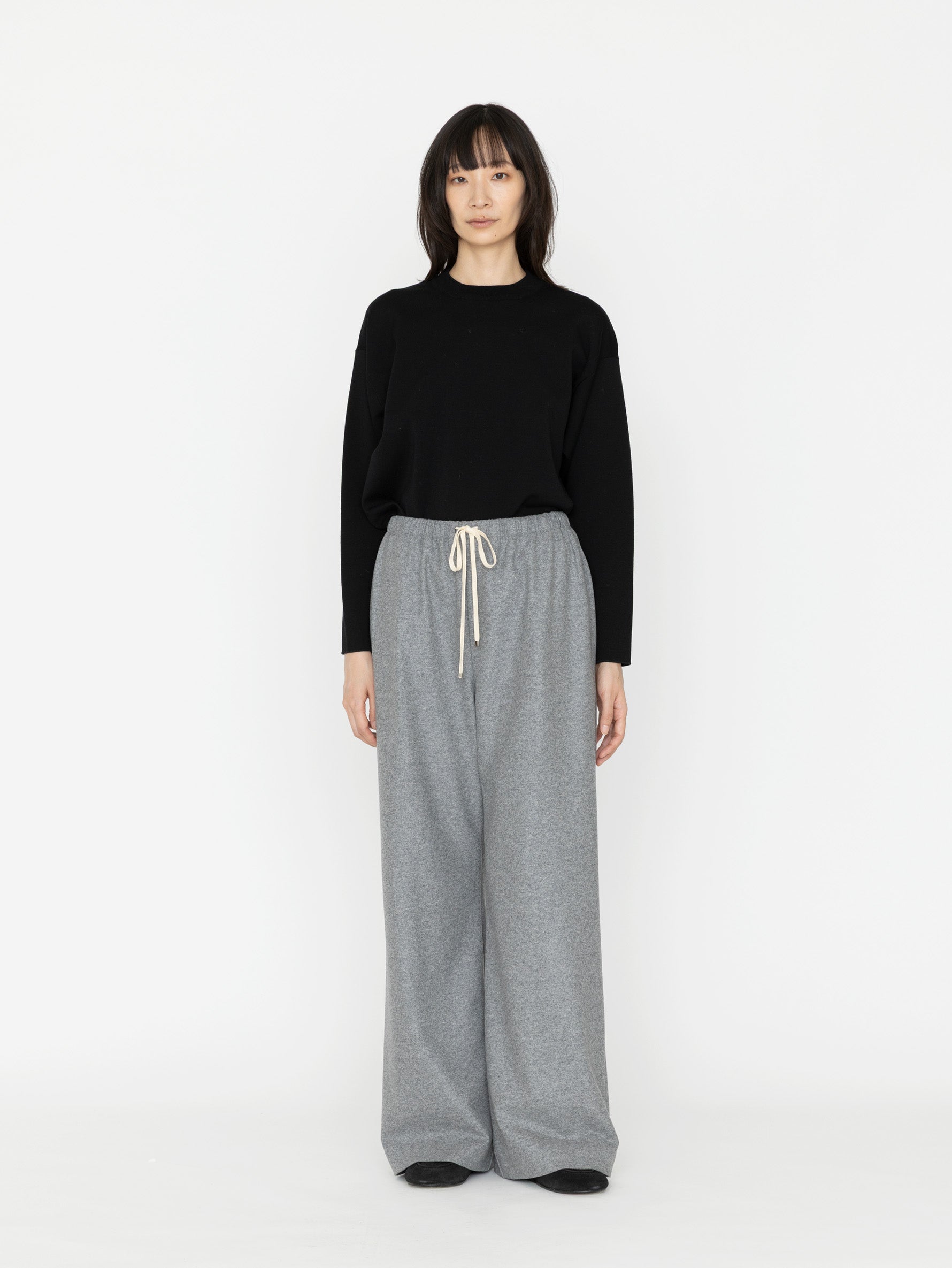 GGG | Super 160's Wool Flannel Jersey Drawstring Easy Pants 02-01-1982
