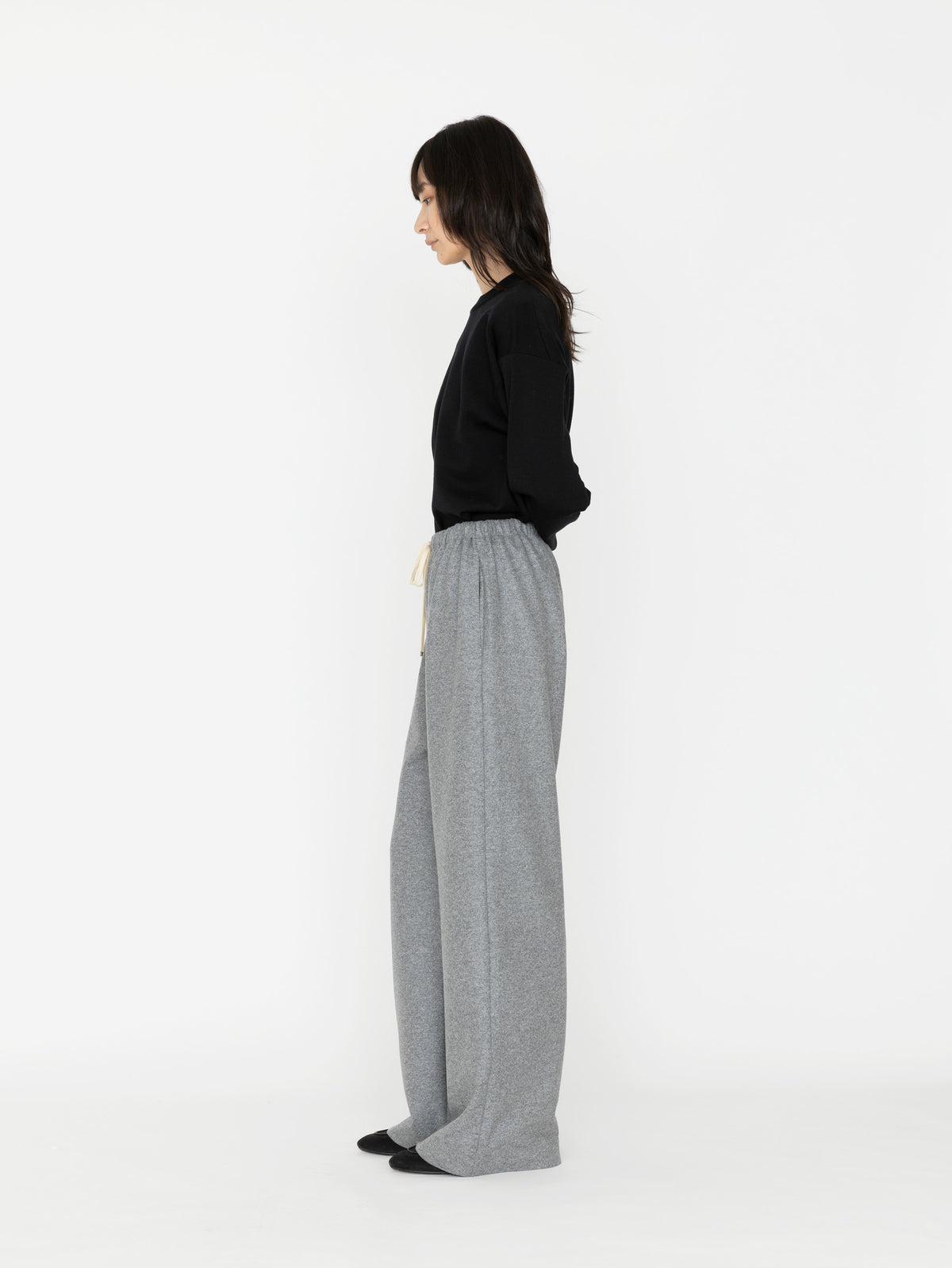 GGG | Super 160's Wool Flannel Jersey Drawstring Easy Pants 02-01-1982