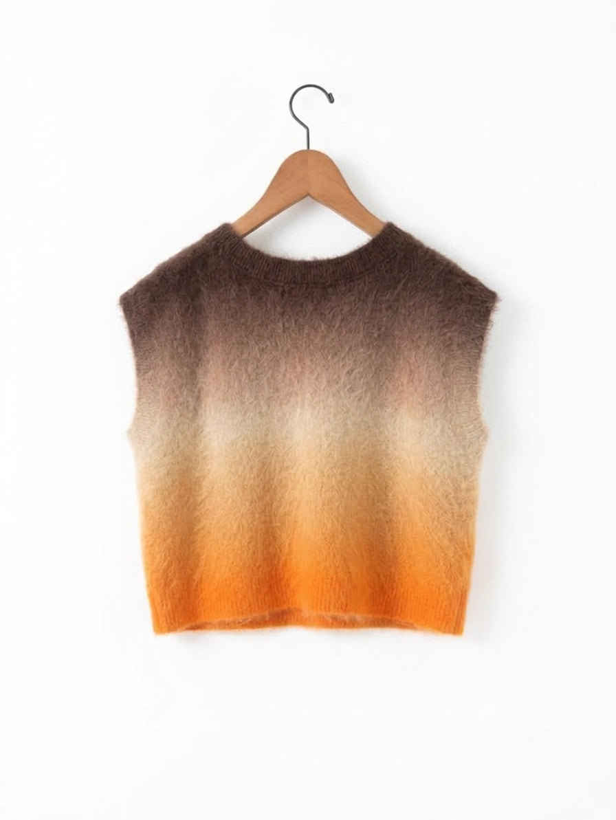 enrica | カシミヤシャギーグラデーションVネックニットベスト KNIT149-1