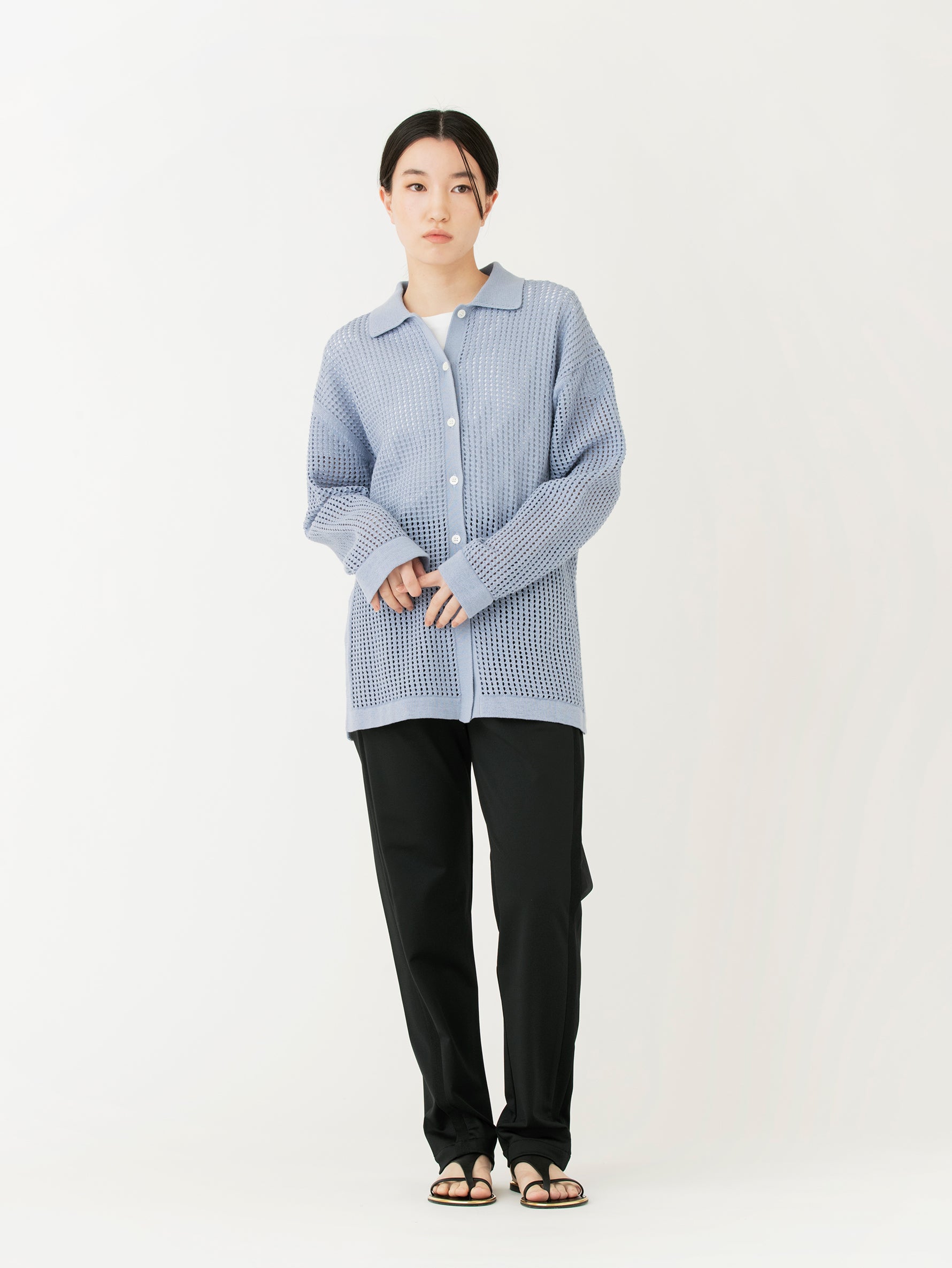 BATONER  | SUMMER KNIT POLO COLLAR CARDIGAN BN-23SL-023