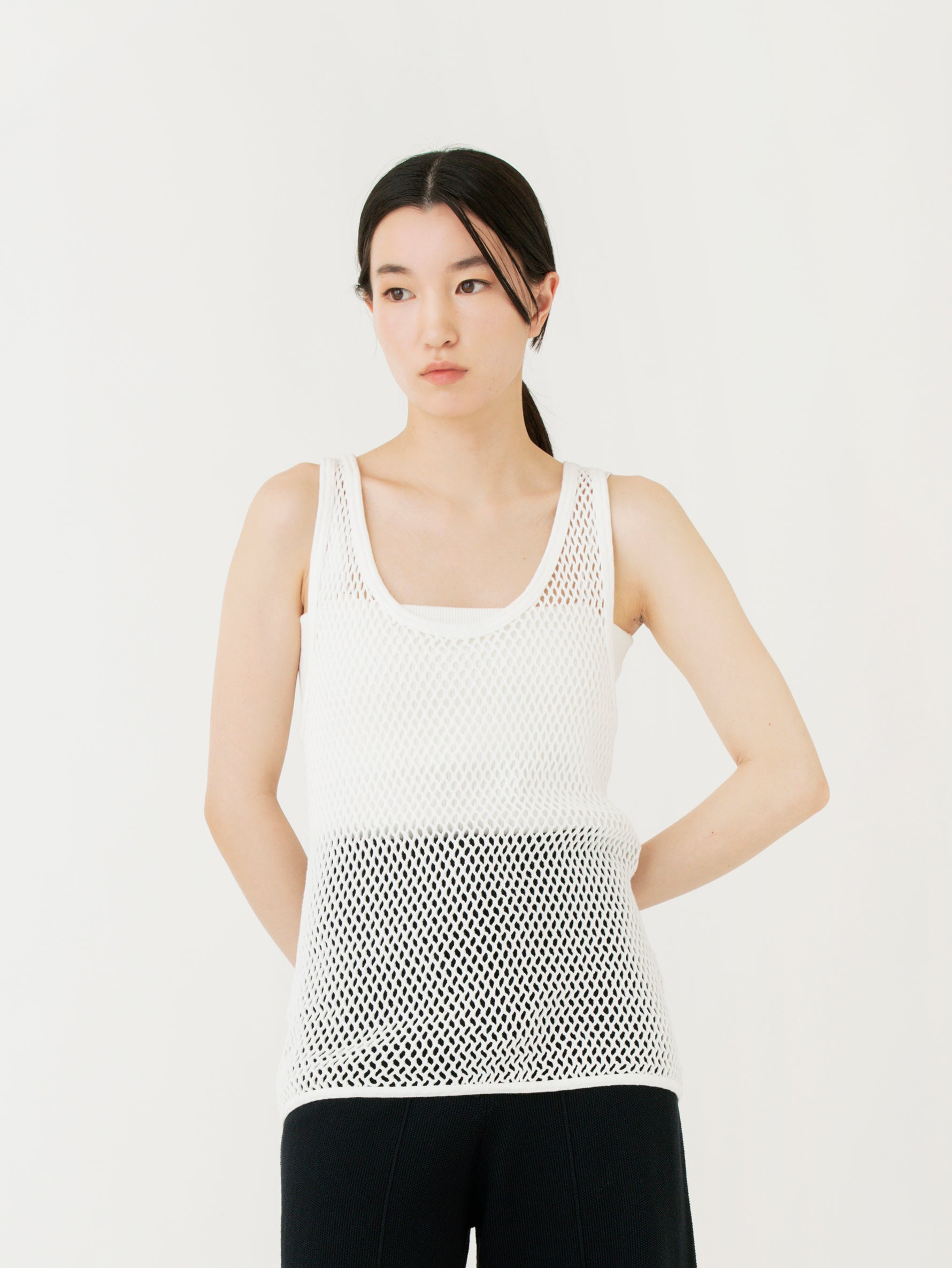 TanC TOKYO | メッシュレイヤーバッククロストップ