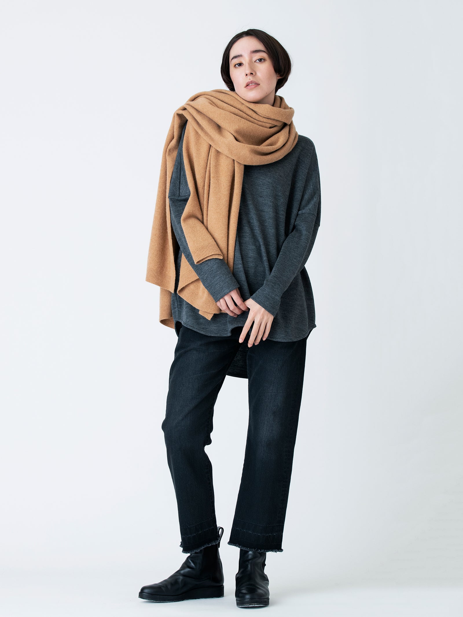 美品)アソースメレ ミドルゲージカシミヤニットストール ミドルゲージ カシミヤニット ストール|ファッショングッズ|PIMENTÉ-ピ