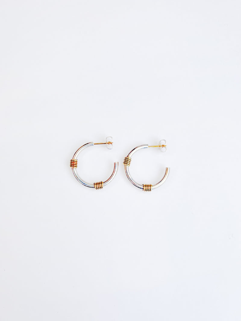 VINTAGE TIFFANY&CO.｜シルバーピアス バンドウィズ2ワイヤー 925/750